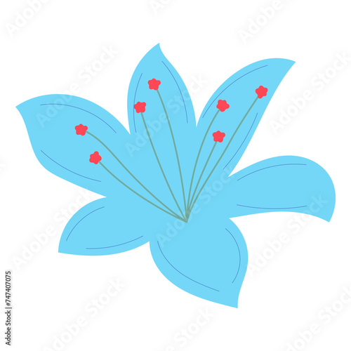 Flat flower bud element for beautiful design. Simple form. Vector drawing.