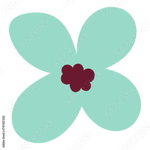 Flat flower bud element for beautiful design. Simple form. Vector drawing.