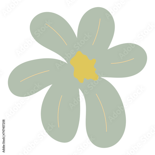 Flat flower bud element for beautiful design. Simple form. Vector drawing.