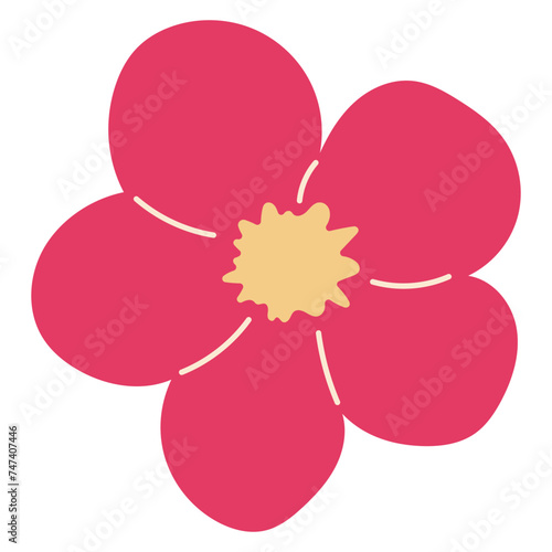 Flat flower bud element for beautiful design. Simple form. Vector drawing.
