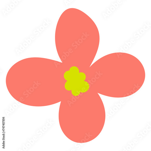 Flat flower bud element for beautiful design. Simple form. Vector drawing.
