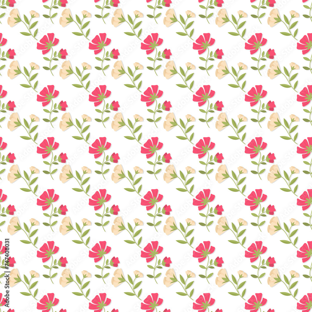 Retro Flower Bouquets Seamless Vector Pattern Design Retro Flower Bouquets Seamless Vector Pattern Design