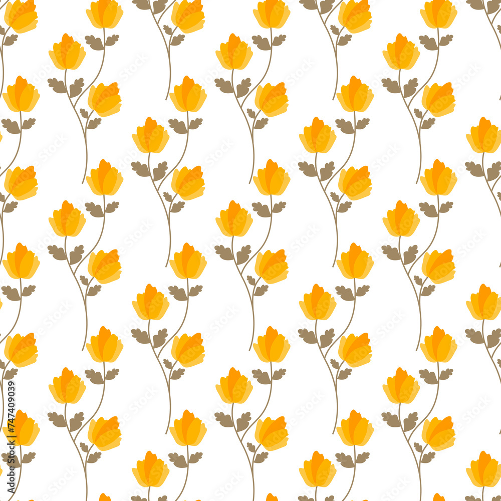 Obraz premium Retro Flower Bouquets Seamless Vector Pattern Design