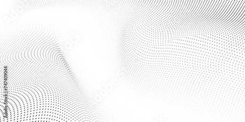 Abstract halftone wave dotted background. Futuristic twisted grunge pattern, dot, circles. Vector modern optical pop art texture for posters, business cards, cover,ilustration photo