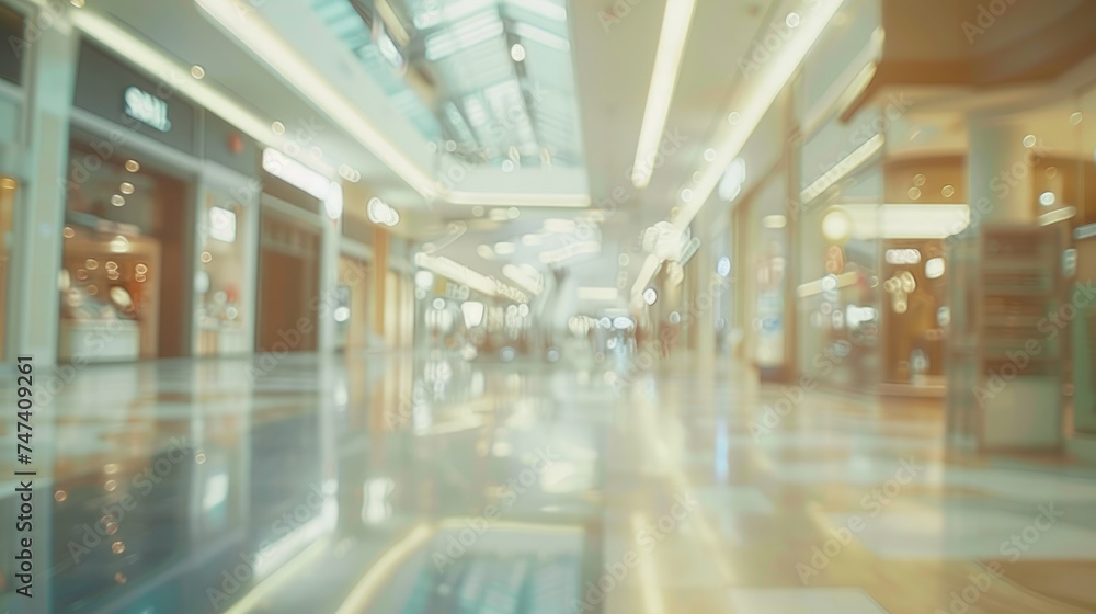 Abstract blur beautiful luxury shopping mall and retails store interior for background 