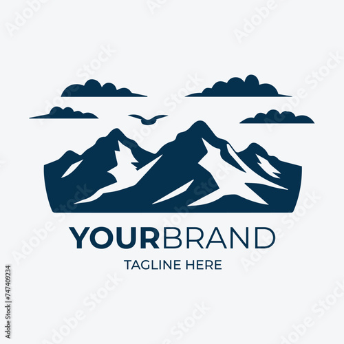 Mountain outdoor logo vector illustration template © studio