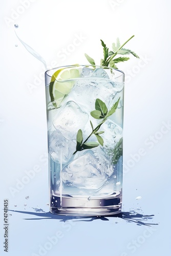 estetic drink illustration in glass