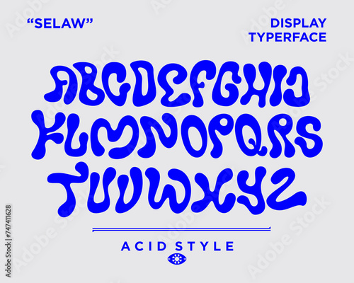 Liquid hippie custom font typerface vector typography acid poster psychedelic futuristic collection editable