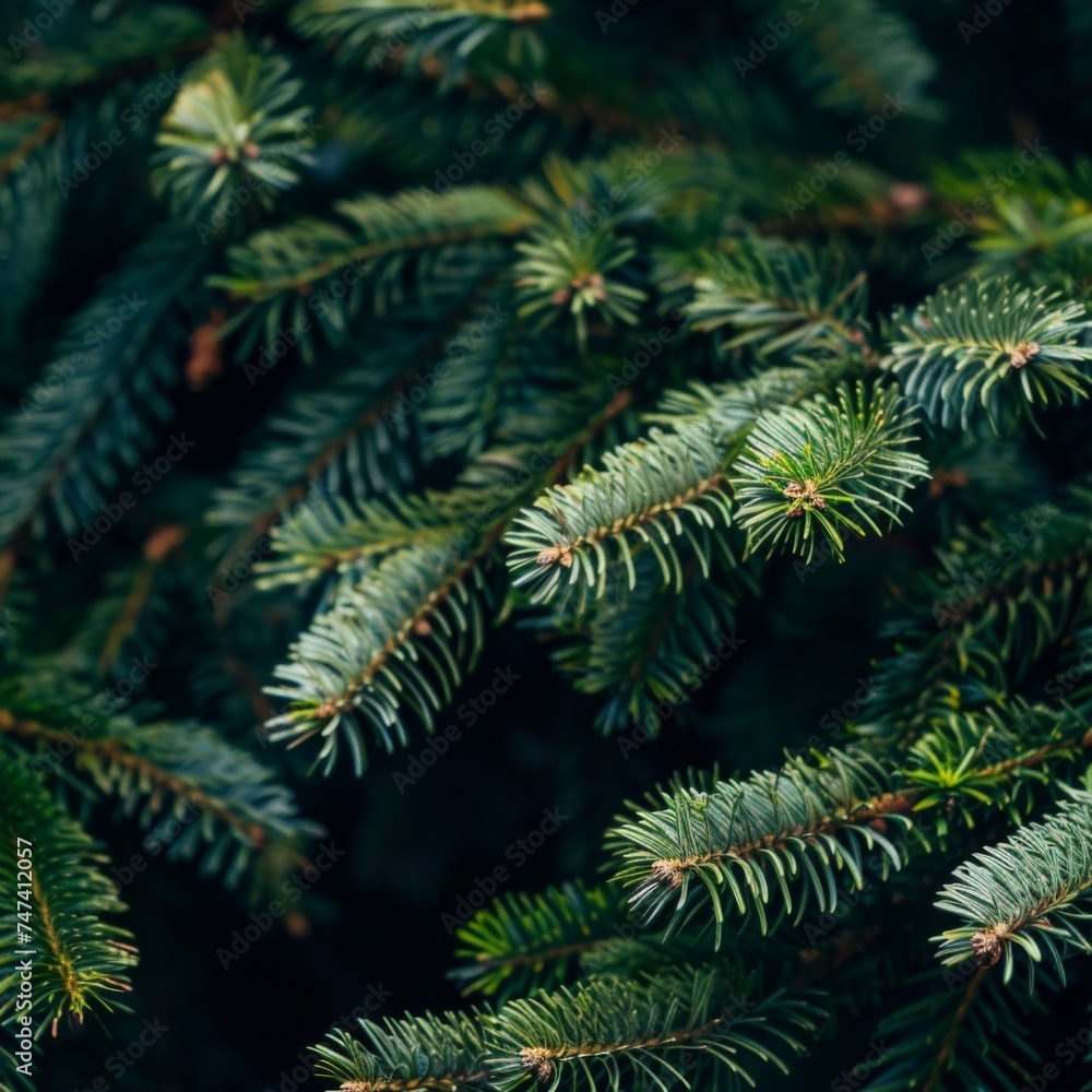 Close-up view of beautiful coniferous trees.