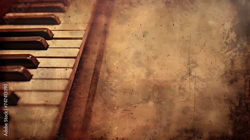 old piano keys background Generative AI