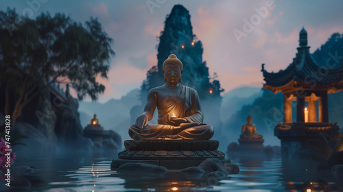 Budha concept for poster background photo