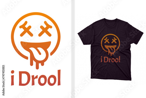 i drool emoji t shirt design vector template, funny t-shirt artwork