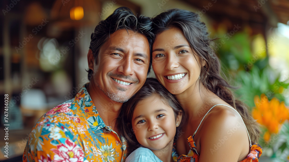 Fototapeta premium Portrait of a hispanic family.