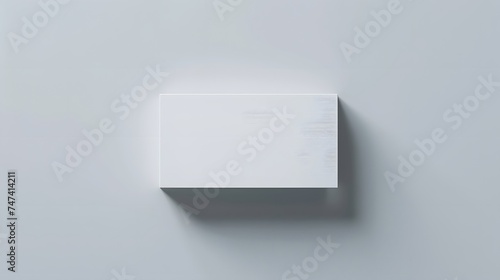 Blank white realistic business card for mockup isolated on white background. name card. shadow, copy space. photo