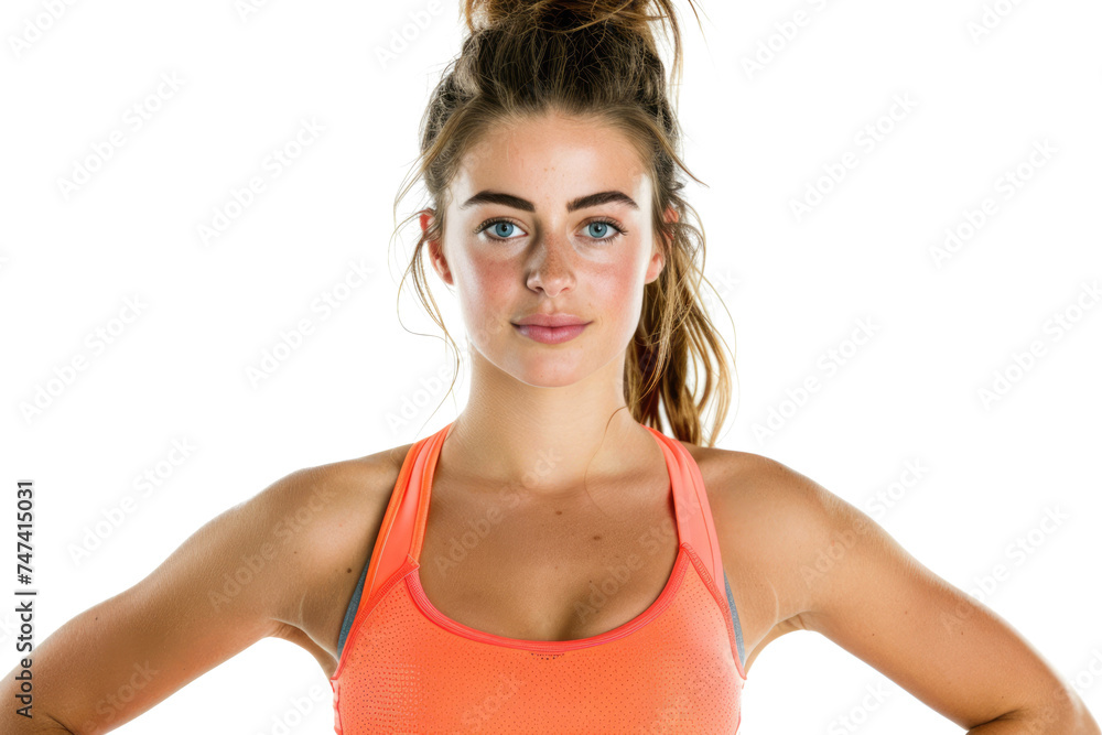 beautiful young fitness woman in sports bra, isolated on white or transparent png beautiful young fitness woman in sports bra, isolated on white or transparent png
