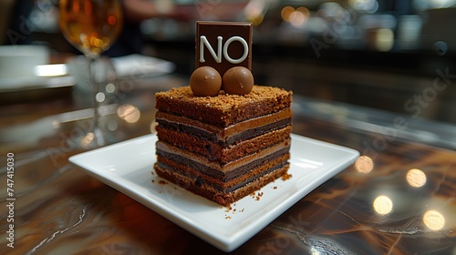 Follow a diet and give up sweets. Don't eat cake. Say no to cake. Allergic to gluten, fat and sweets. Cake gives the right advice. No cake.