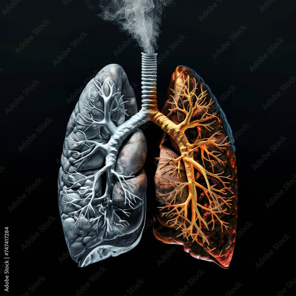a close-up of a lungs - obrazy, fototapety, plakaty 