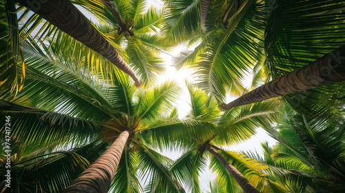 Coconut trees shoot fom under