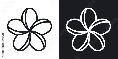 Araliya Flower Icon Designed in a Line Style on White background. photo