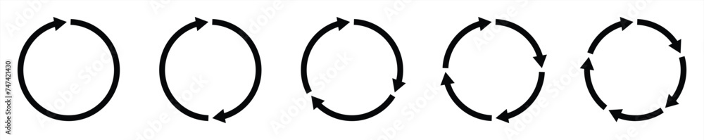 rotation icon collection, circle arrow icon. refresh icon, reload icon. circular arrow icon vector illustration