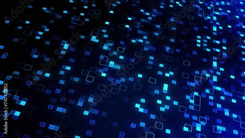 Wallpaper Mural Abstract Digital Technology with Square Pixel on a Blue Background Torontodigital.ca