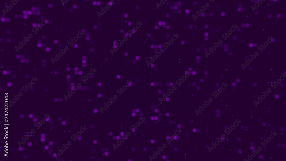 Abstract pixel art video background with animation of a purple square block technology background. Abstract pixel art video background with animation of a purple square block technology background.