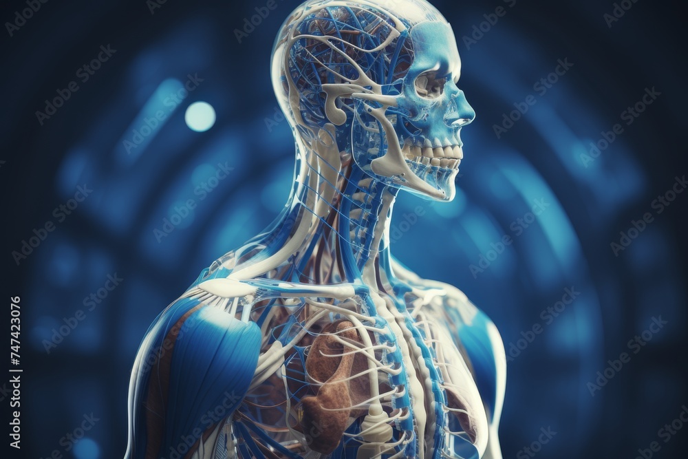 Foto de AI-generated illustration of the human cardiovascular system ...