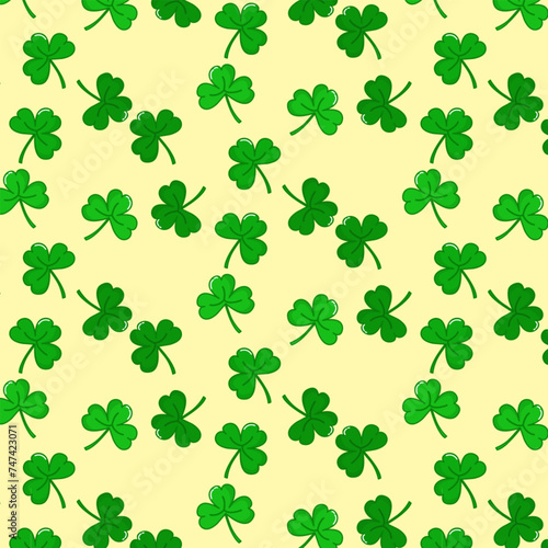 clover green seamless pattern vector decoration green background   in st patrick's day