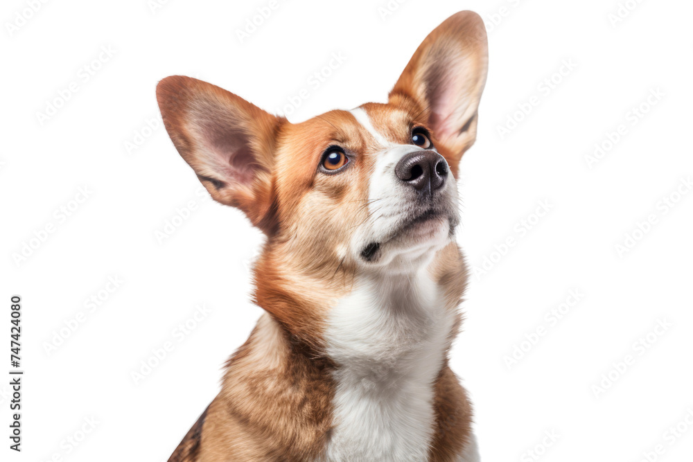 Cute Corgi breed dog isolated on transparent background,