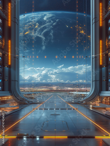 corridor in the airport. 