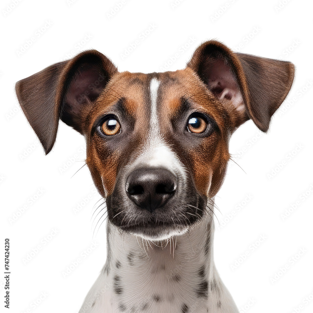 Cute dog isolated on transparent background,