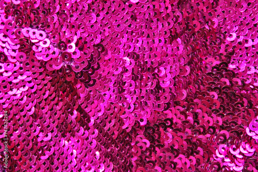 Purple overlap sequins fabric texture or background Purple overlap sequins fabric texture or background
