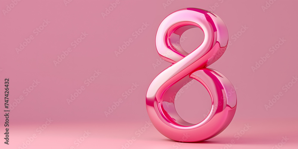 number 8 in 3d - concept of 8 march women's day number 8 in 3d - concept of 8 march women's day