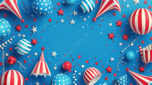 Vector 4th of july happy independence day illustration banner -