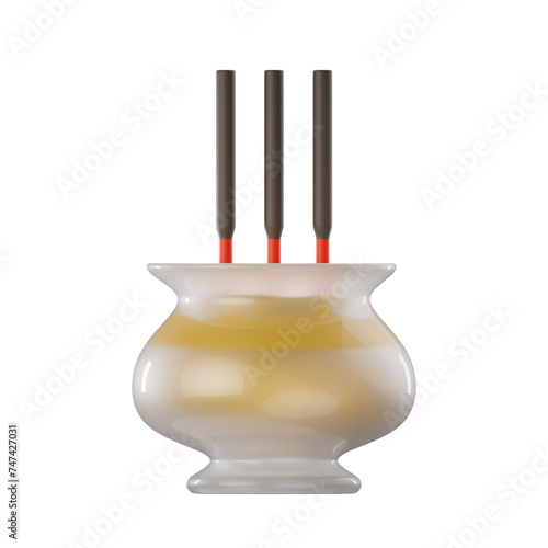 Incense Burner Chinese New Year Glass 3D Illustrations photo