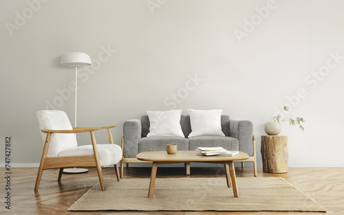 Living room in Scandinavian interior design
