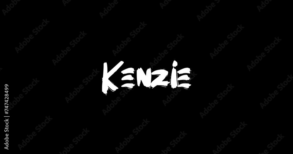 Kenzie Baby Girl Name in Digital Grunge Transition Effect of Bold Text Typography Animation on Black Background Kenzie Baby Girl Name in Digital Grunge Transition Effect of Bold Text Typography Animation on Black Background