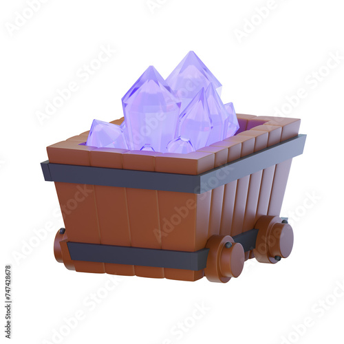Train Mineral Mineral Mining 3D Illustrations