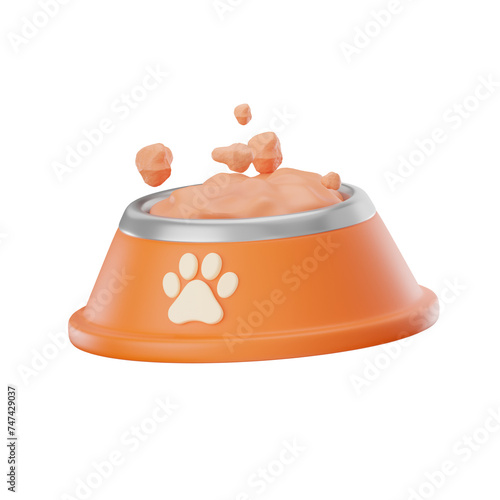Pet Food Bowl Pet Care 3D Illustrations