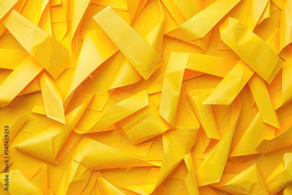 Close up of a bunch of yellow origami paper. Ideal for craft projects Close up of a bunch of yellow origami paper. Ideal for craft projects