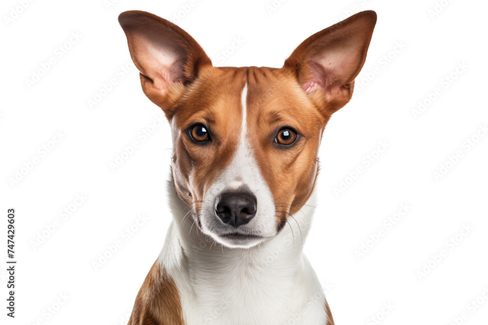 Cute Basenji dog isolated on transparent background