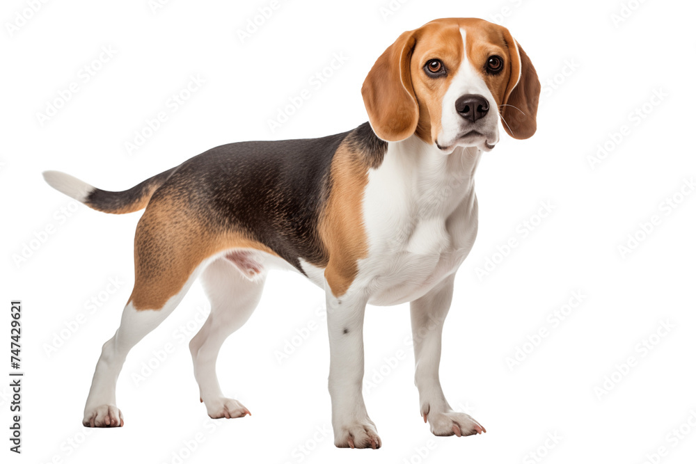 Cute beagle dog isolated on transparent background