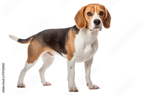 Cute beagle dog isolated on transparent background