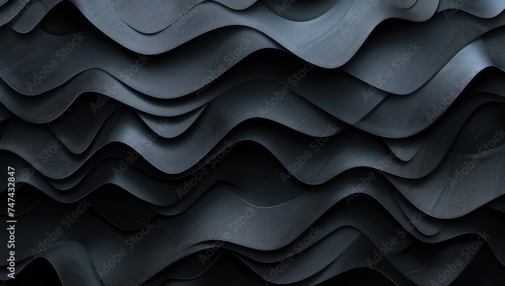 Obraz premium abstract digital vector black wavy patterns background, abstract pattern