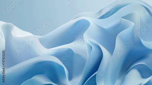 an abstract blue background with a shape, in the style of light sky-blue and light blue, smooth curves