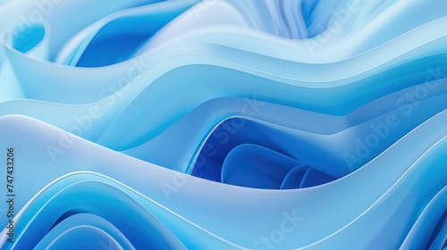 an abstract blue background with a shape, in the style of light sky-blue and light blue, smooth curves © STOCKYE STUDIO