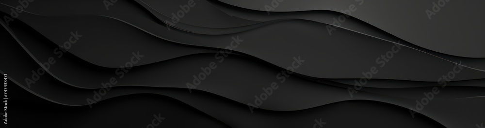 black image with wavy lines,  dark gray and light gray, , back button focus, technological design - obrazy, fototapety, plakaty 