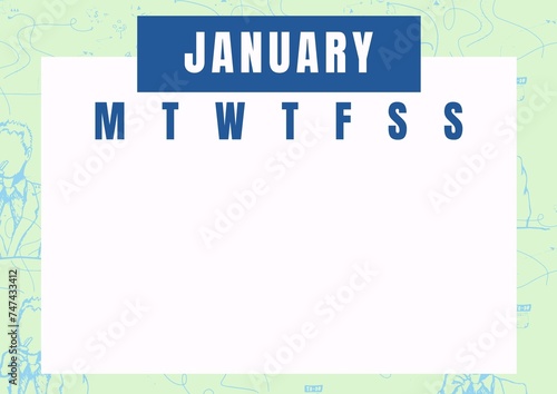 Promoting organization, the calendar template highlights January with a clear weekly layout