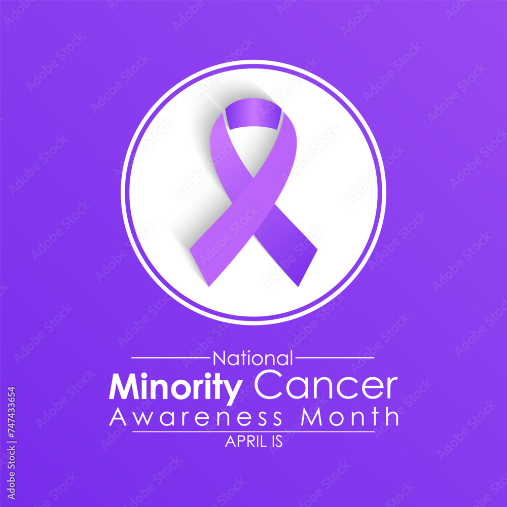 National Minority Cancer awareness Month of April. Poster , banner design template Vector illustration.
