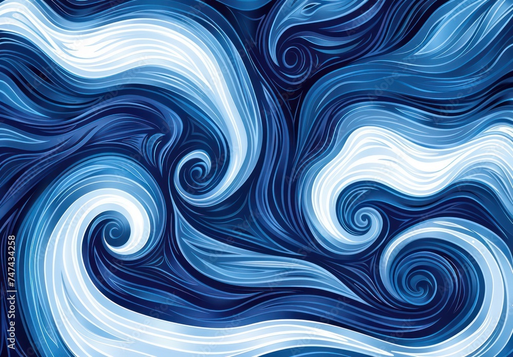 blue waves abstract background, in the style of rounded, rim light, whiplash curves, asymmetrical framing blue waves abstract background, in the style of rounded, rim light, whiplash curves, asymmetrical framing